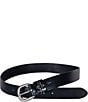 Color:Black - Image 2 - 1.4#double; Studded Keeper Leather Belt