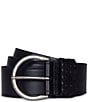 Frye 1.5#double; Woven Keeper Leather Belt, Color:Black - Image 1