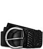 Color:Black - Image 1 - 1.5#double; Woven Leather Belt