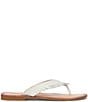 Color:White - Image 2 - Ava Leather Fringe Thong Sandals