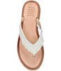 Color:White - Image 6 - Ava Leather Fringe Thong Sandals