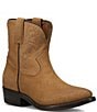 Color:Honey Floral - Image 1 - Billy Short Floral Embossed Leather Western Booties