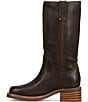 Frye Campus 12R Waxed Leather Block Heel Riding Boots - Image 3