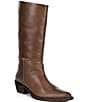 Frye Colleen Tall Pull On Leather Block Heel Boots - Image 1
