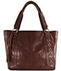 Color:Cognac - Image 1 - Corrine Leather Tote Bag