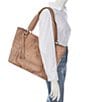 Color:Parchment - Image 4 - Corrine Leather Tote Bag