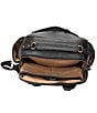 Color:Black - Image 6 - Denver Leather Backpack