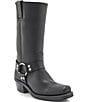 Frye Harness 12R Leather Square Toe Moto Boots, Black - Image 1