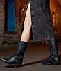 Frye Harness 12R Leather Square Toe Moto Boots, Black - Image 11