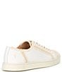 Color:White - Image 2 - Ivy Leather Crochet Low Lace Sneakers