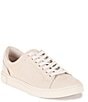 Color:Ivory - Image 1 - Ivy Leather Floral Embossed Lace-Up Sneakers