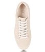 Color:Ivory - Image 6 - Ivy Leather Floral Embossed Lace-Up Sneakers