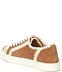 Color:Almond - Image 3 - Ivy Suede Crochet Low Lace Sneakers