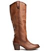 Color:Cognac - Image 2 - Jackie Button Leather Tall Western Boots