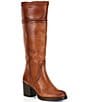 Color:Tan - Image 1 - Jean Leather Tall Pull On Boots