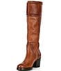 Color:Tan - Image 4 - Jean Leather Tall Pull On Boots