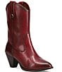 Color:Wine - Image 1 - June Western Leather Booties