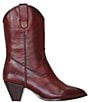 Color:Wine - Image 2 - June Western Leather Booties