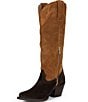 Frye Laila Suede Tall Western Chain Block Heel Boots - Image 4