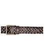Color:Brown - Image 2 - Leather Covered Woven Belt