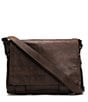 Color:Dark Brown - Image 1 - Logan Leather Messenger Bag