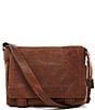 Color:Cognac - Image 1 - Logan Leather Messenger Bag