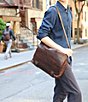 Color:Cognac - Image 3 - Logan Leather Messenger Bag