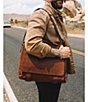 Color:Cognac - Image 4 - Logan Leather Messenger Bag