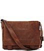 Color:Dark Brown - Image 1 - Logan Leather Messenger Bag