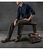 Color:Dark Brown - Image 3 - Logan Leather Messenger Bag