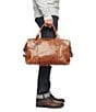 Color:Cognac - Image 3 - Logan Overnight Leather Weekender Duffle Bag