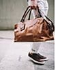 Color:Cognac - Image 5 - Logan Overnight Leather Weekender Duffle Bag