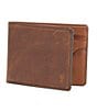 Color:Cognac - Image 1 - Logan Slim ID Leather Billfold Wallet
