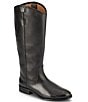 Color:Black - Image 1 - Melissa Button Leather Wide Calf Boots