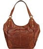 Color:Cognac - Image 2 - Melissa Four Poster Gold Hardware Tote Bag