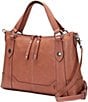Color:Apricot - Image 1 - Melissa Medium Leather Satchel Bag