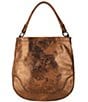 Color:Metallic Bronze - Image 1 - Melissa Metallic Leather Hobo Bag