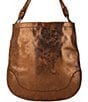 Color:Metallic Bronze - Image 2 - Melissa Metallic Leather Hobo Bag