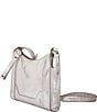 Color:Metallic Silver - Image 3 - Melissa Metallic Zip Crossbody Bag