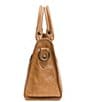 Color:Beige - Image 3 - Melissa Washed Leather Satchel Bag
