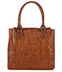 Color:Cognac - Image 2 - Melissa Washed Leather Tote Bag