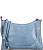 Color:Denim - Image 1 - Melissa Zip Leather Crossbody Bag