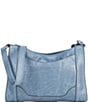 Color:Denim - Image 2 - Melissa Zip Leather Crossbody Bag