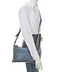 Color:Denim - Image 4 - Melissa Zip Leather Crossbody Bag