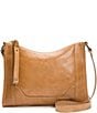 Color:Beige - Image 1 - Melissa Zip Leather Crossbody Bag