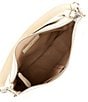 Color:Oat - Image 3 - Melissa Zip Leather Silver Hardware Crossbody Shoulder Bag