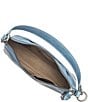 Color:Denim - Image 3 - Melissa Zip Leather Silver Hardware Crossbody Shoulder Bag