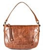 Color:Cognac - Image 1 - Melissa Zip Leather Crossbody Shoulder Bag
