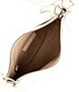 Color:Oat - Image 3 - Melissa Zip Leather Silver Hardware Crossbody Bag