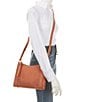 Color:Apricot - Image 4 - Melissa Zip Leather Silver Hardware Crossbody Bag